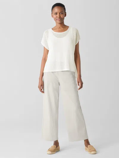 Eileen Fisher Cotton Blend Ponte Wide-leg Pant In White
