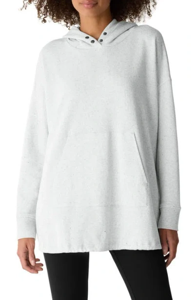 Eileen Fisher Cotton Blend Tunic Hoodie In Gray