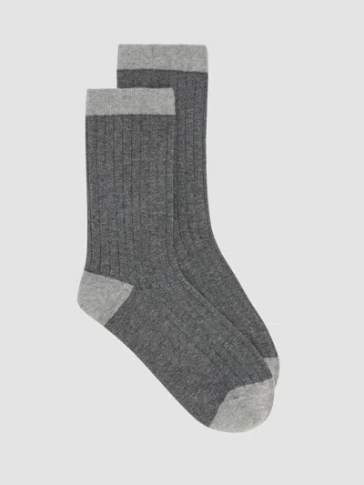 Eileen Fisher Cotton Crew Sock In Gray