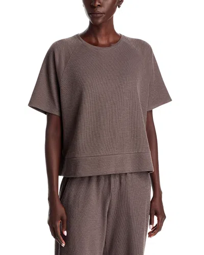 Eileen Fisher Cotton Crewneck Short Sleeve Tee In Brown