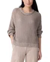 Eileen Fisher Crewneck Organic Cotton Sweater In Brown