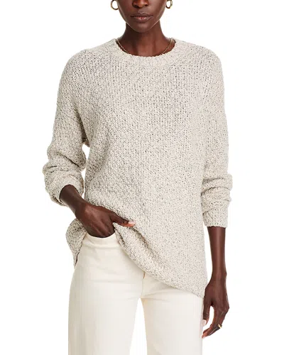 Eileen Fisher Cotton Crewneck Tunic Sweater In Sea Salt