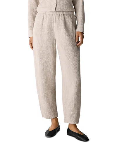 Eileen Fisher Stretch Organic Cotton Ankle Lantern Pants In Gray
