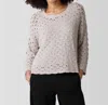 Eileen Fisher Open Stitch Organic Cotton Blend Sweater In Gray