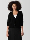Eileen Fisher Cotton Fluff Cardigan In Black