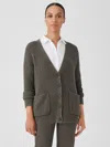 Eileen Fisher Cotton Fluff Cardigan In Gray