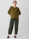 Eileen Fisher Cotton Fluff Crew Neck Top In Blue