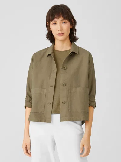 Eileen Fisher Cotton Hemp Jacket In Green