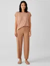 Eileen Fisher Cotton Hemp Lantern Pant In Brown
