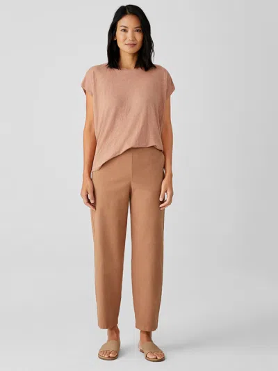 Eileen Fisher Cotton Hemp Lantern Pant In Brown
