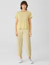 Eileen Fisher Cotton Hemp Lantern Pant In Yellow