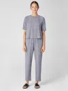 Eileen Fisher Cotton Hemp Melange Tapered Pant In Blue