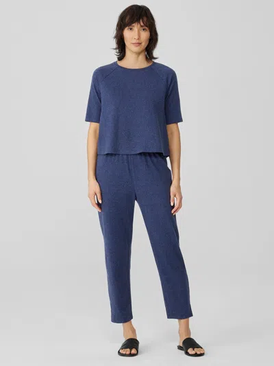 Eileen Fisher Cotton Hemp Melange Tapered Pant In Blue