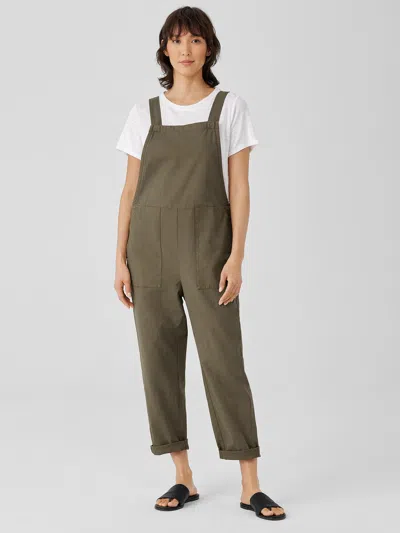 Eileen Fisher Cotton Hemp Overalls In Green
