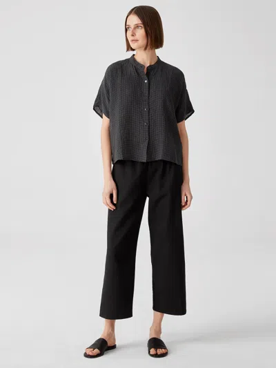 Eileen Fisher Cotton Hemp Straight Pant In Black
