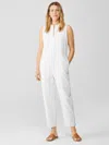 Eileen Fisher Cotton Hemp Stretch Jumpsuit In White