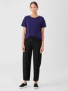 Eileen Fisher Cotton Hemp Stretch Lantern Pant In Black