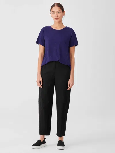 Eileen Fisher Cotton Hemp Stretch Lantern Pant In Black