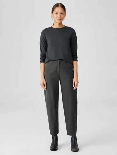 Eileen Fisher Cotton Hemp Stretch Lantern Pant In Gray