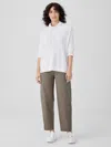 Eileen Fisher Cotton Hemp Stretch Lantern Pant In Gray