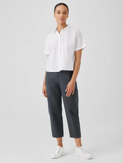 Eileen Fisher Cotton Hemp Stretch Lantern Pant In Gray