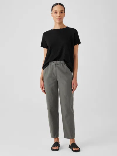 Eileen Fisher Cotton Hemp Stretch Lantern Pant In Green