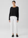 Eileen Fisher Cotton Hemp Stretch Lantern Pant In White
