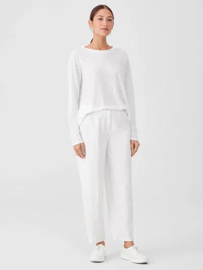 Eileen Fisher Cotton Hemp Stretch Lantern Pant In White