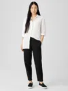 Eileen Fisher Cotton Hemp Stretch Tapered Pant In Black