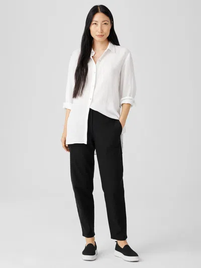 Eileen Fisher Cotton Hemp Stretch Tapered Pant In Black
