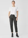 Eileen Fisher Cotton Hemp Stretch Tapered Pant In Gray
