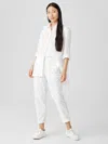 Eileen Fisher Cotton Hemp Stretch Tapered Pant In White