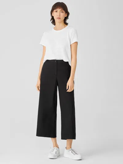 Eileen Fisher Cotton Hemp Stretch Wide-leg Pant In Black