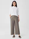 Eileen Fisher Cotton Hemp Stretch Wide-leg Pant In Gray