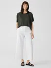 Eileen Fisher Cotton Hemp Stretch Wide-leg Pant In White