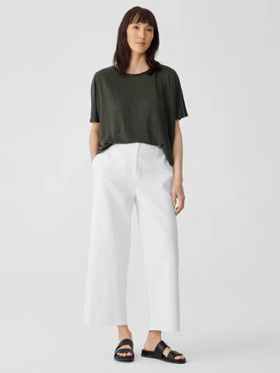 Eileen Fisher Cotton Hemp Stretch Wide-leg Pant In White