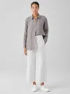 Eileen Fisher Cotton Hemp Stretch Wide-leg Pant In White