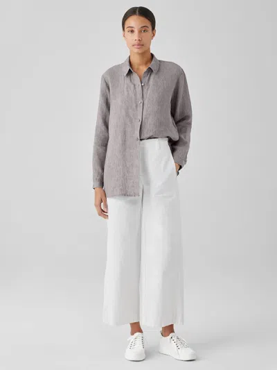 Eileen Fisher Cotton Hemp Stretch Wide-leg Pant In White