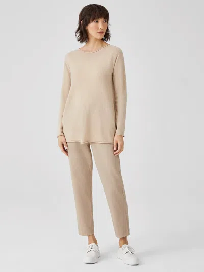 Eileen Fisher Cotton Hemp Tapered Ankle Pant In Neutral