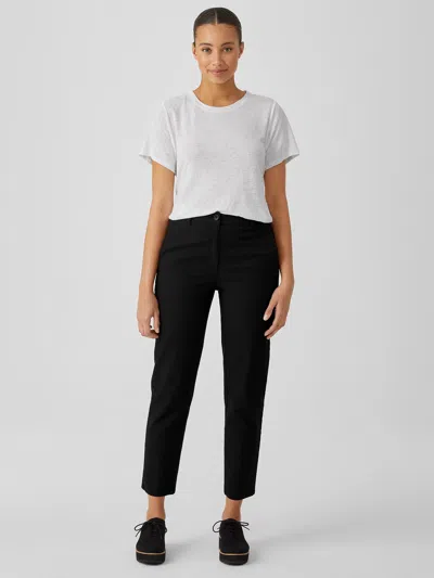 Eileen Fisher Cotton Hemp Tapered Pant In Black