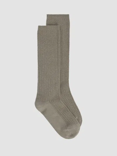 Eileen Fisher Cotton Marl Pointelle Sock In Gray
