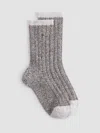 Eileen Fisher Cotton Marl Rib Sock In Gray