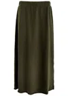 Eileen Fisher Cotton Midi Skirt In Dark Green