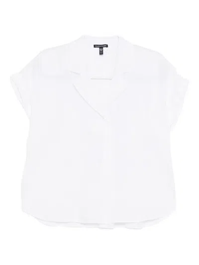 EILEEN FISHER COTTON NOTCH-COLLAR TOP