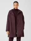 Eileen Fisher Cotton Nylon Hooded Jacket In Brown