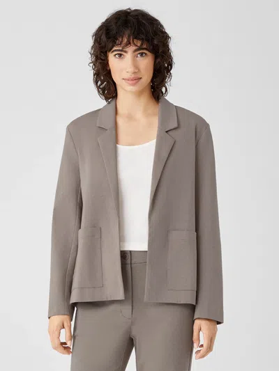 Eileen Fisher Cotton Ponte Blazer In Brown
