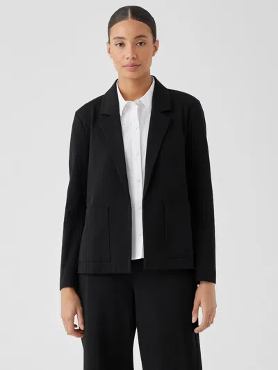 Eileen Fisher Cotton Ponte Blazer In Black
