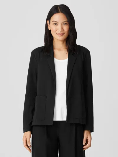 Eileen Fisher Cotton Ponte Blazer In Black