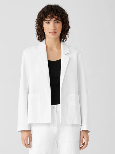 Eileen Fisher Cotton Ponte Blazer In White