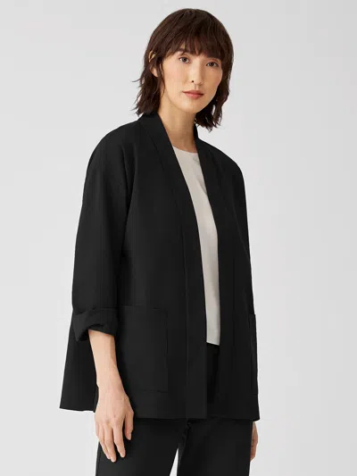 Eileen Fisher Cotton Ponte Jacket In Black